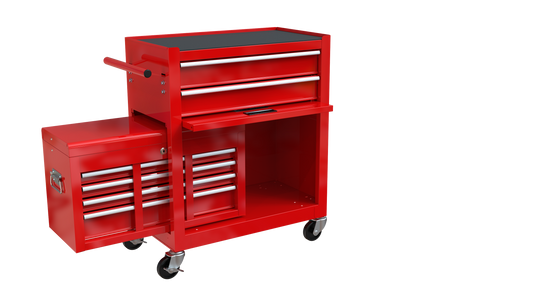 High Capacity Rolling Tool Chest with Wheels and Drawers, 8-Drawer Tool Storage Cabinet--RED