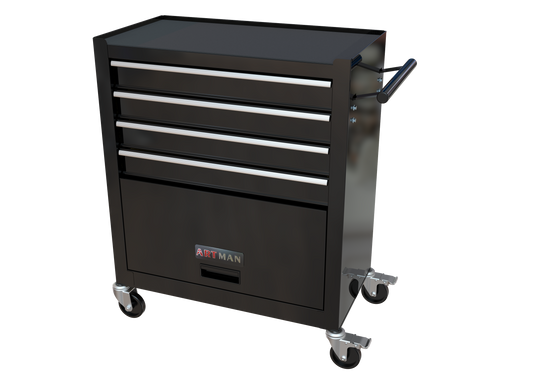 4 Drawers Tool Cabinet with Tool Sets-BLACK