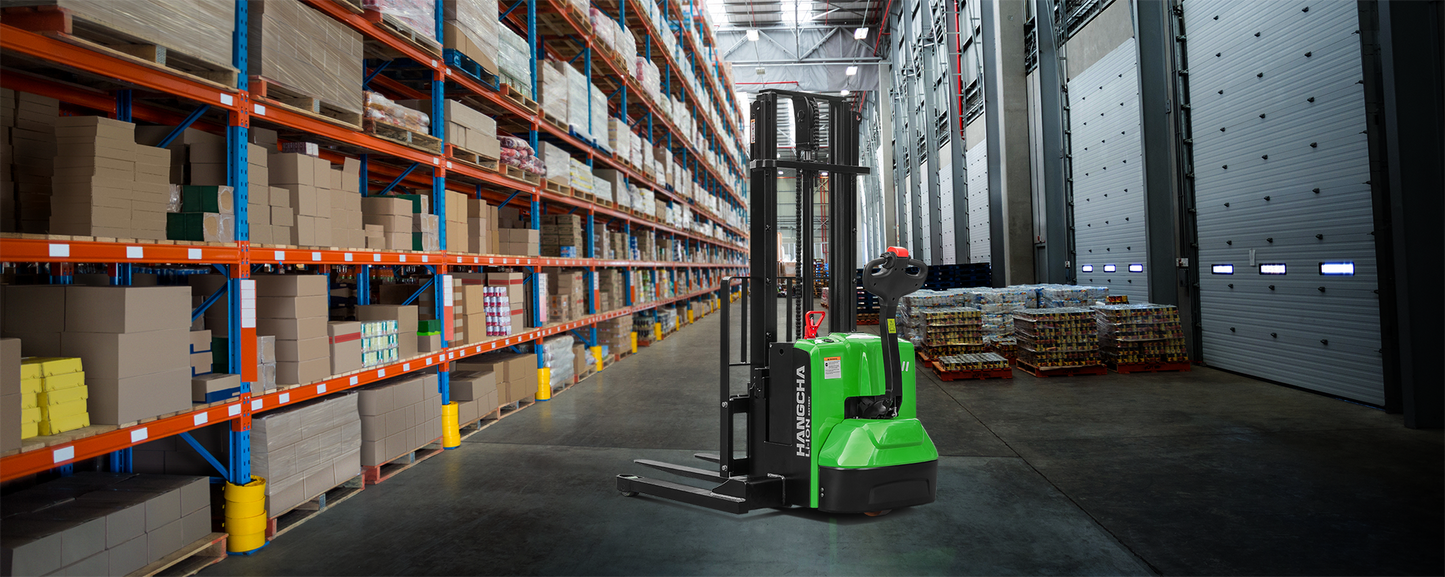 Hangcha A Series Lithium-ion Walkie Straddle Stacker (2,500 lb)