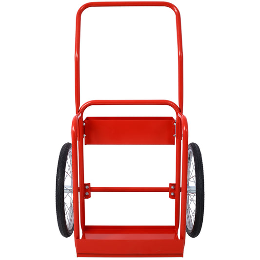 Large Dual Oxygen Tank Cart Dolly Double Cylinder Cart, 20" pneumatic Wheels Includes two fastening belts