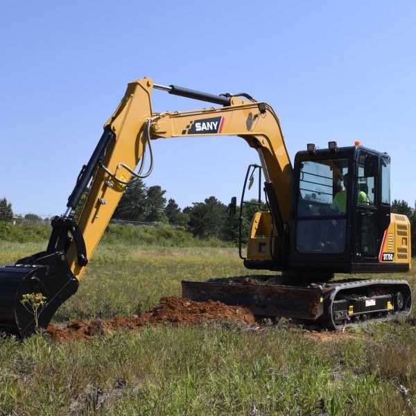 SY75C Small Excavator – Compact Power with Yanmar T4F Engine & Reinforced Structure(RUBBER TRACKS)