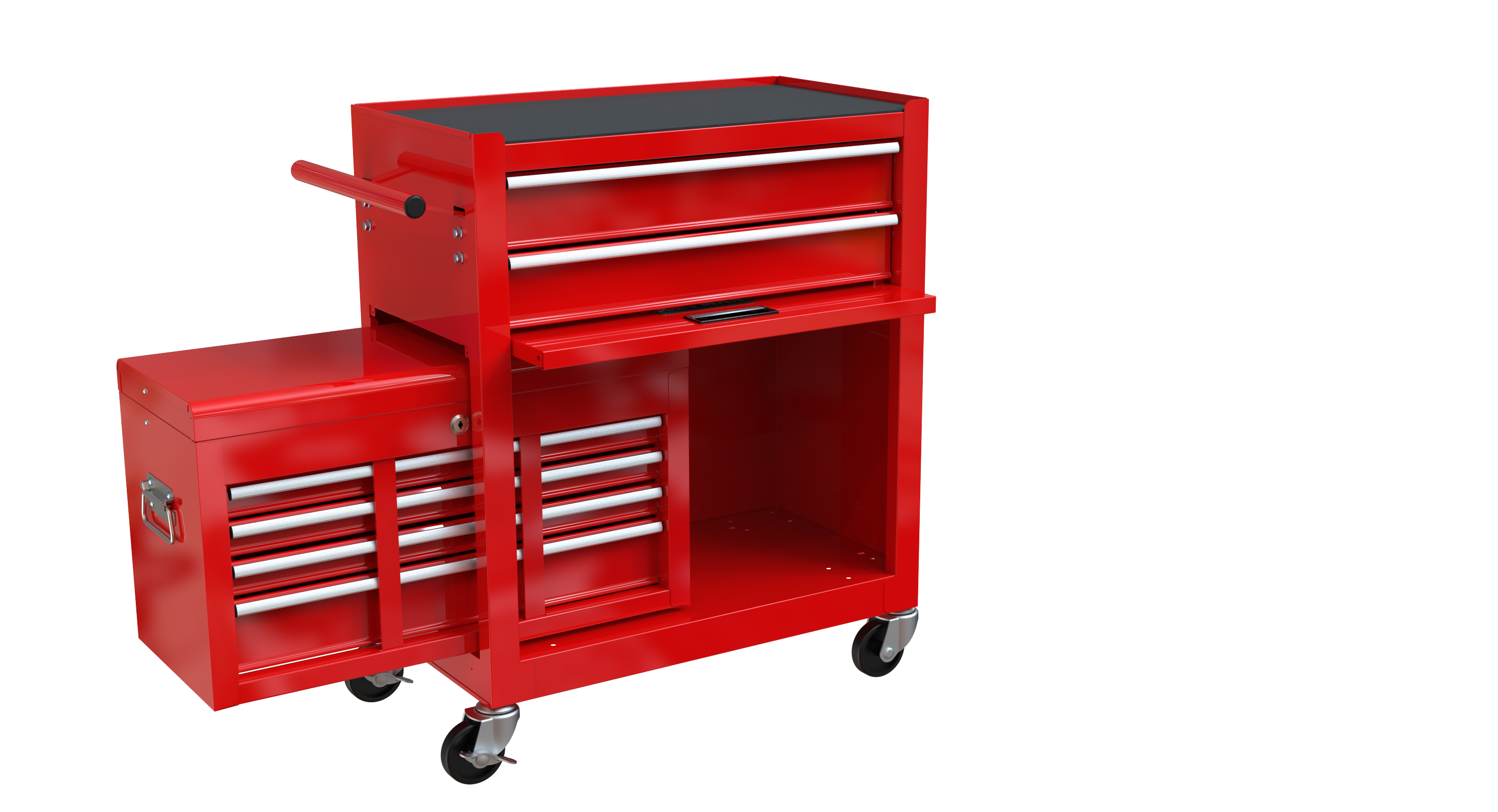 High Capacity Rolling Tool Chest with Wheels and Drawers, 8-Drawer Tool Storage Cabinet--RED