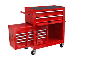 High Capacity Rolling Tool Chest with Wheels and Drawers, 8-Drawer Tool Storage Cabinet--RED