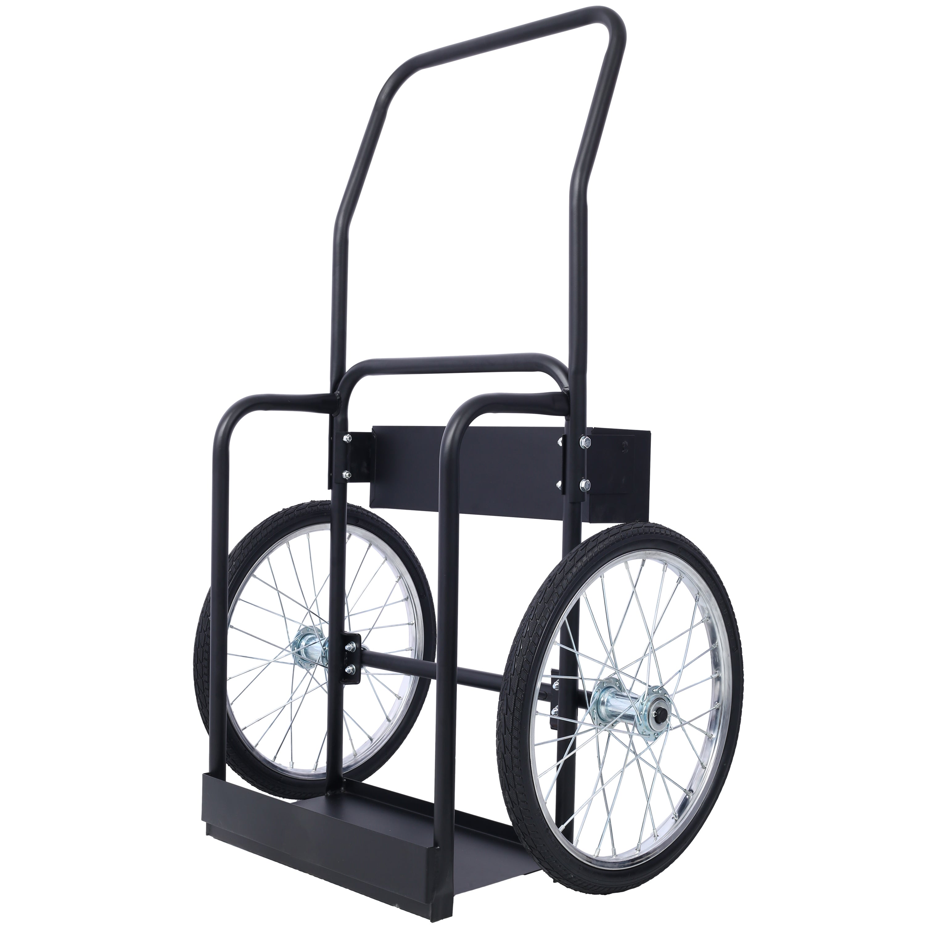Large Dual Oxygen Tank Cart Dolly Double Cylinder Cart, 20" pneumatic Wheels Includes two fastening belts ,black