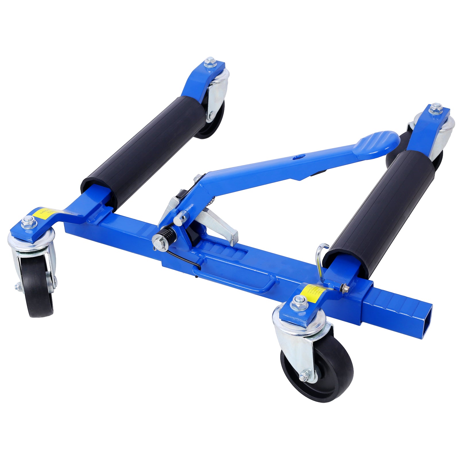 Set of (2) Wheel Dolly Car Skates Vehicle Positioning Hydraulic Tire Jack Ratcheting Foot Pedal Lift Hydraulic Car Wheel Dolly, 1,250lbs blue