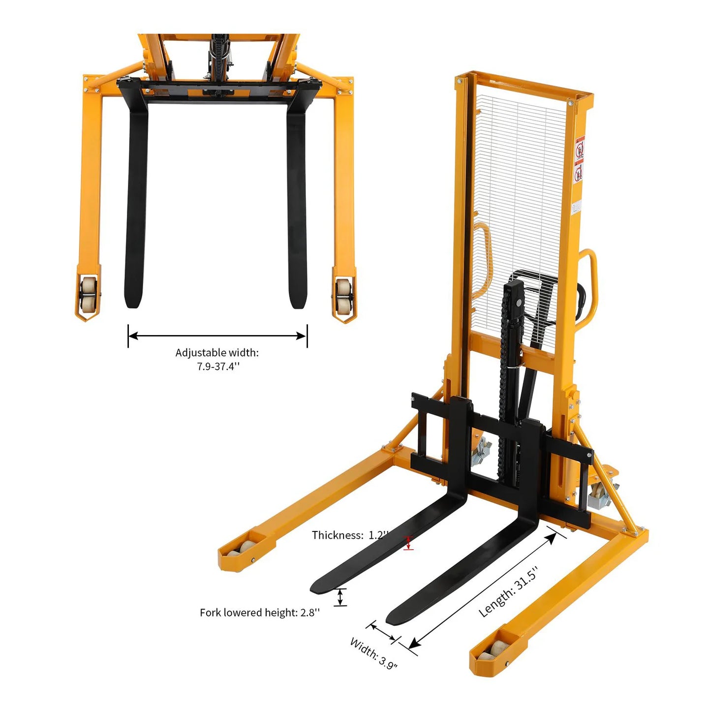 Manual Straddle-Leg Stacker (2,200 lb)