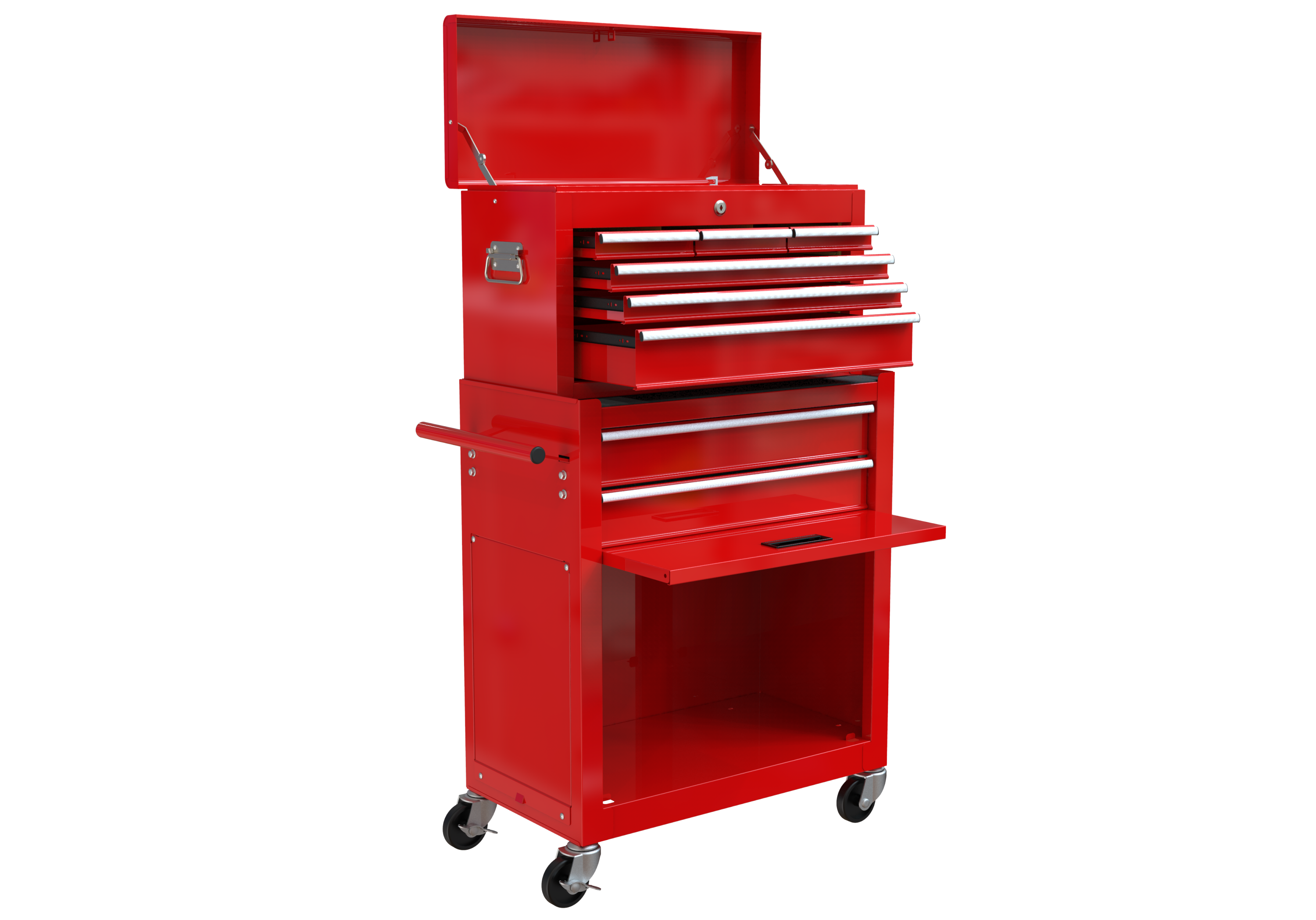 High Capacity Rolling Tool Chest with Wheels and Drawers, 8-Drawer Tool Storage Cabinet--RED