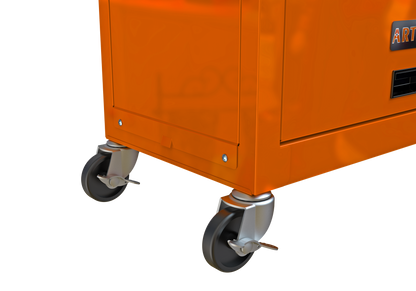 High Capacity Rolling Tool Chest with Wheels and Drawers, 8-Drawer Tool Storage Cabinet--ORANGE