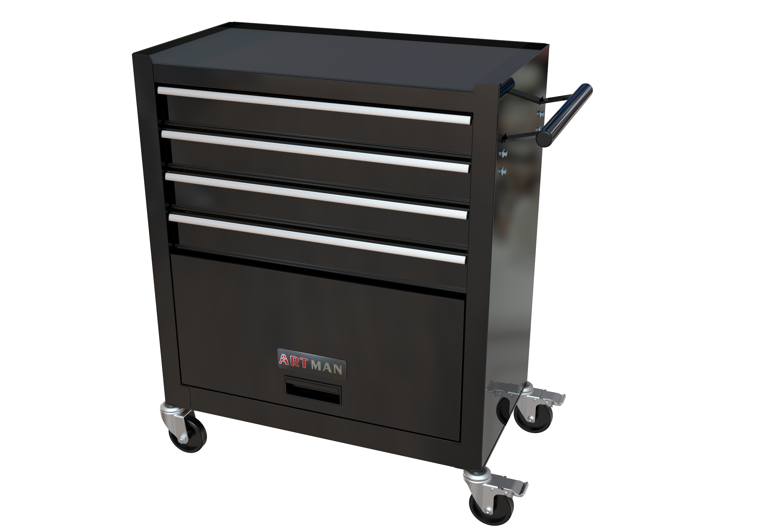 4 Drawers Tool Cabinet with Tool Sets-BLACK