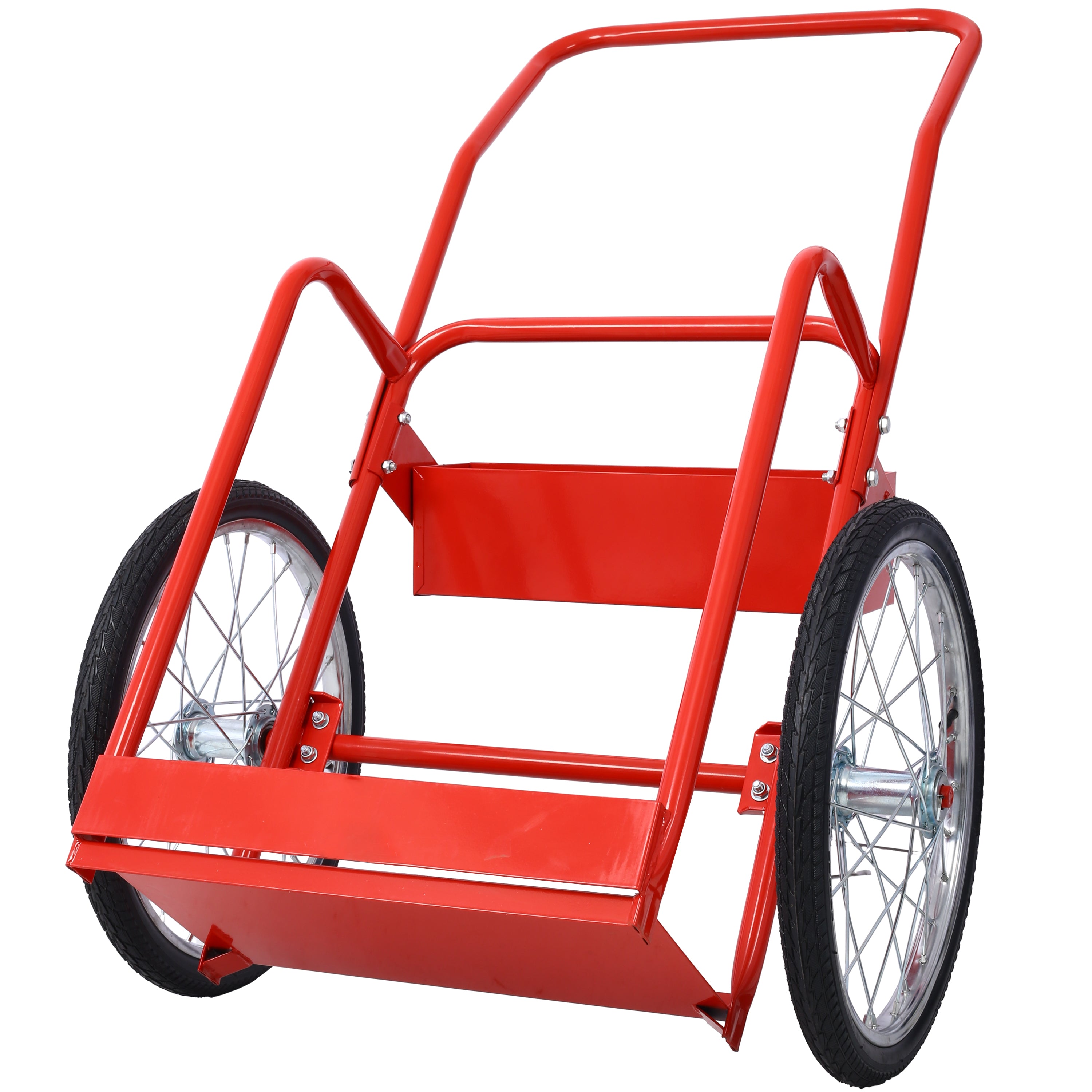 Large Dual Oxygen Tank Cart Dolly Double Cylinder Cart, 20"  pneumatic Wheels Includes two fastening belts