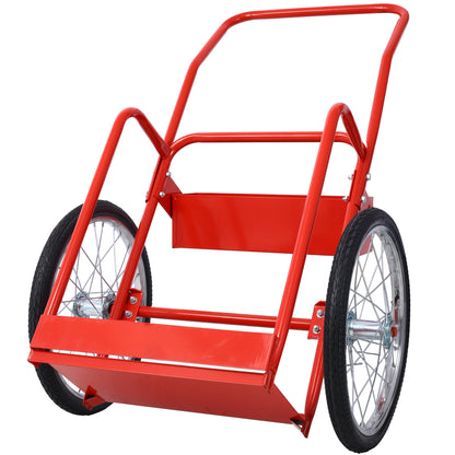 Large Dual Oxygen Tank Cart Dolly Double Cylinder Cart, 20"  pneumatic Wheels Includes two fastening belts