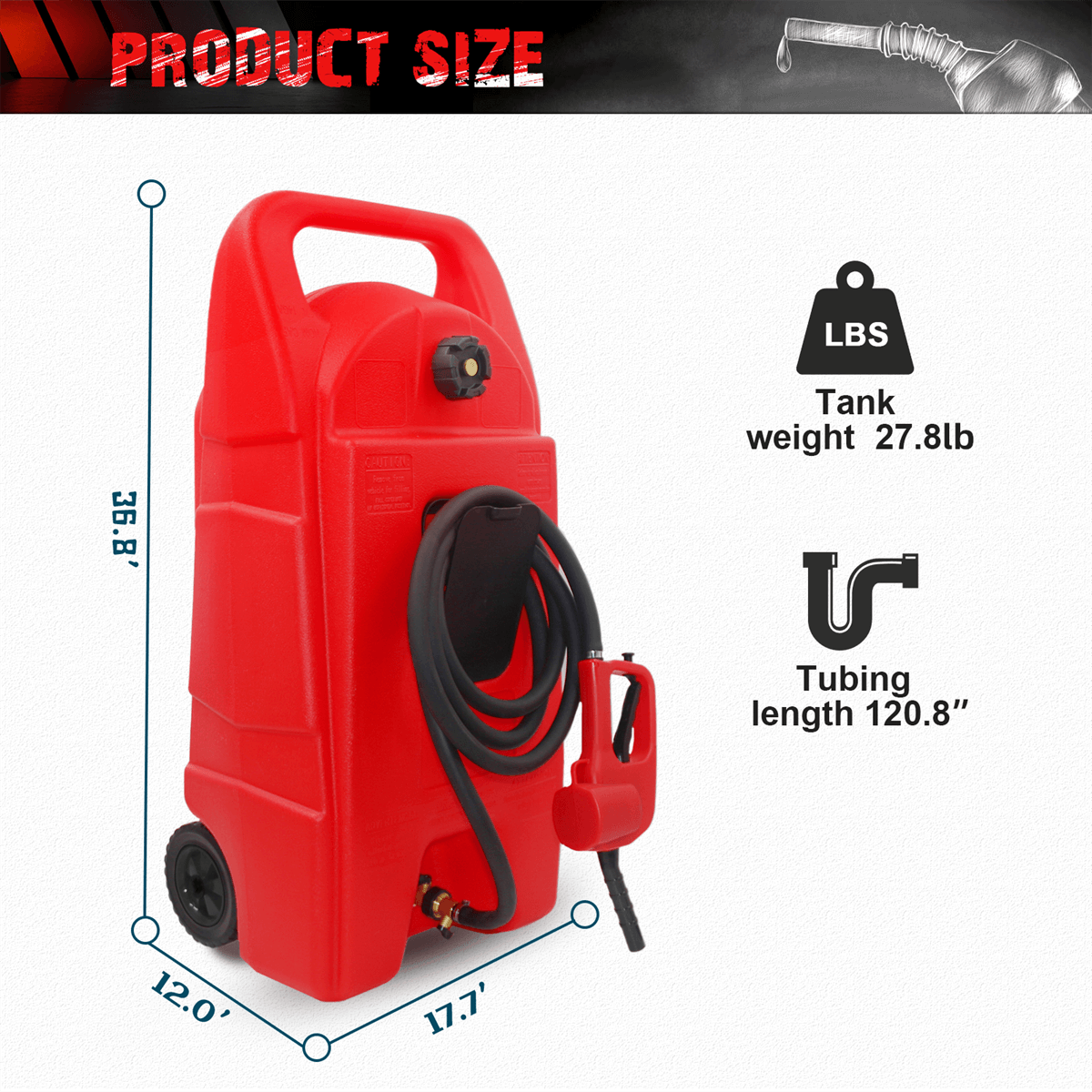 Fuel Caddy 25 Gallon, Portable Fuel Storage Tank