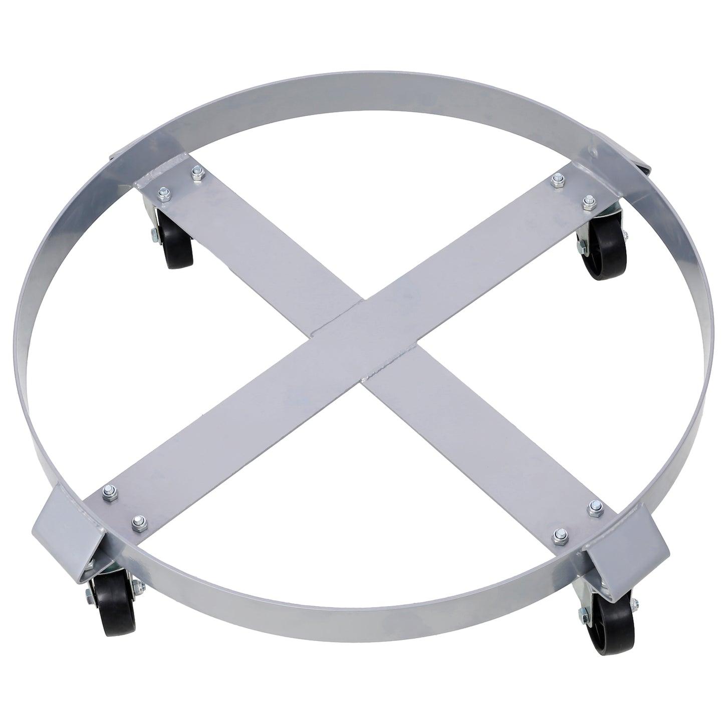4Pcs Drum Dolly for 55 Gallon Drums,Barrel Dolly with 4 Swivel Caster Wheels,Heavy Duty Steel Frame Drum Cart with Brake for Workshops, Factories, Warehouses