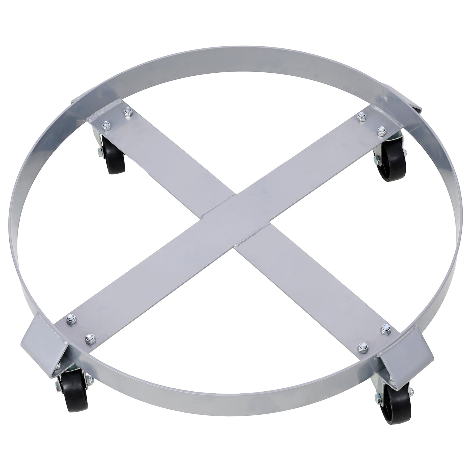4Pcs Drum Dolly for 55 Gallon Drums,Barrel Dolly with 4 Swivel Caster Wheels,Heavy Duty Steel Frame Drum Cart with Brake for Workshops, Factories, Warehouses