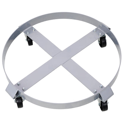 4Pcs Drum Dolly for 55 Gallon Drums,Barrel Dolly with 4 Swivel Caster Wheels,Heavy Duty Steel Frame Drum Cart with Brake for Workshops, Factories, Warehouses