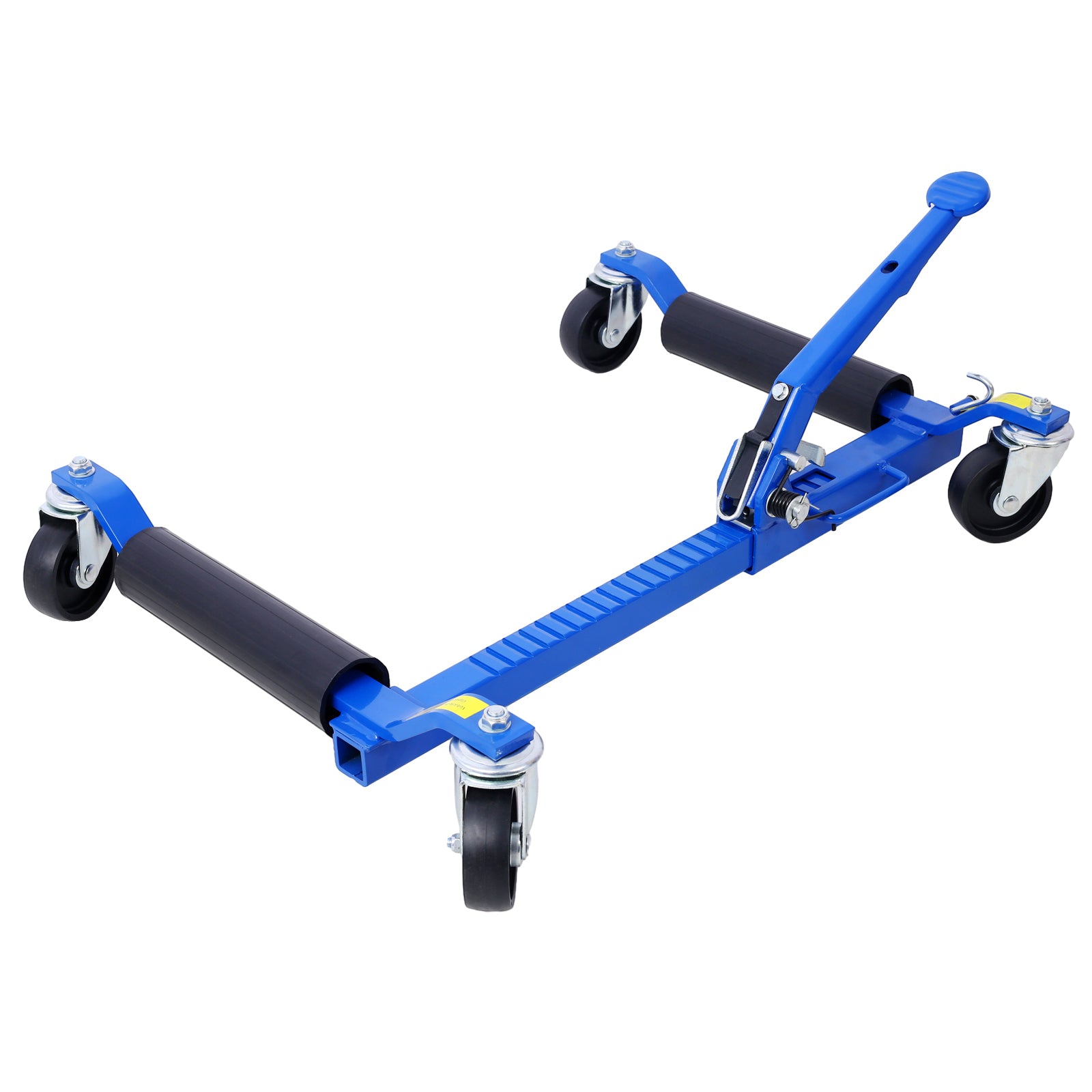 Set of (2) Wheel Dolly Car Skates Vehicle Positioning Hydraulic Tire Jack Ratcheting Foot Pedal Lift Hydraulic Car Wheel Dolly, 1,250lbs blue