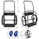 Large Dual Oxygen Tank Cart Dolly Double Cylinder Cart, 20" pneumatic Wheels Includes two fastening belts ,black
