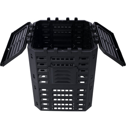 Garden Composter Bin Made from Recycled Plastic – 90 Gallons (340Liter) Large Compost Bin - Create Fertile Soil with Easy Assembly, Lightweight, Aerating Outdoor Compost Box