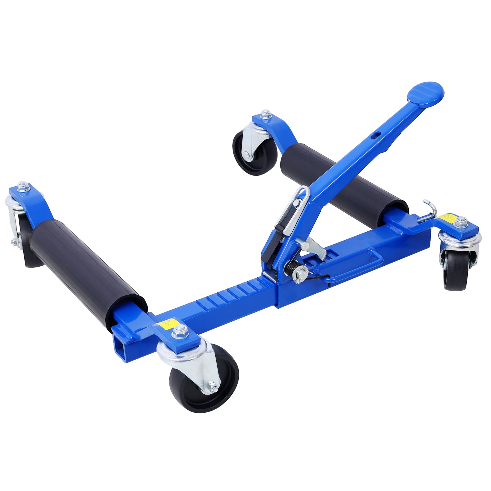 Set of (2) Wheel Dolly Car Skates Vehicle Positioning Hydraulic Tire Jack Ratcheting Foot Pedal Lift Hydraulic Car Wheel Dolly, 1,250lbs blue
