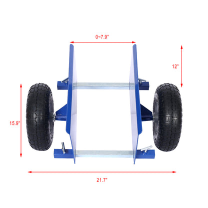 600lb Panel Dolly , 10in. Pneumatic Wheels ,blue