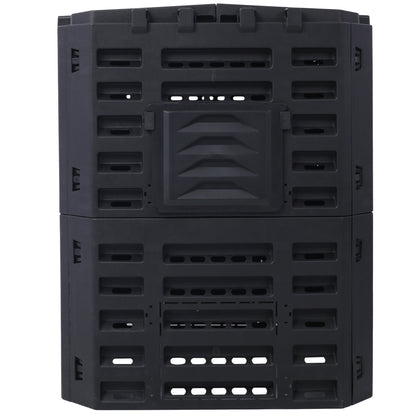 Garden Composter Bin Made from Recycled Plastic – 90 Gallons (340Liter) Large Compost Bin - Create Fertile Soil with Easy Assembly, Lightweight, Aerating Outdoor Compost Box
