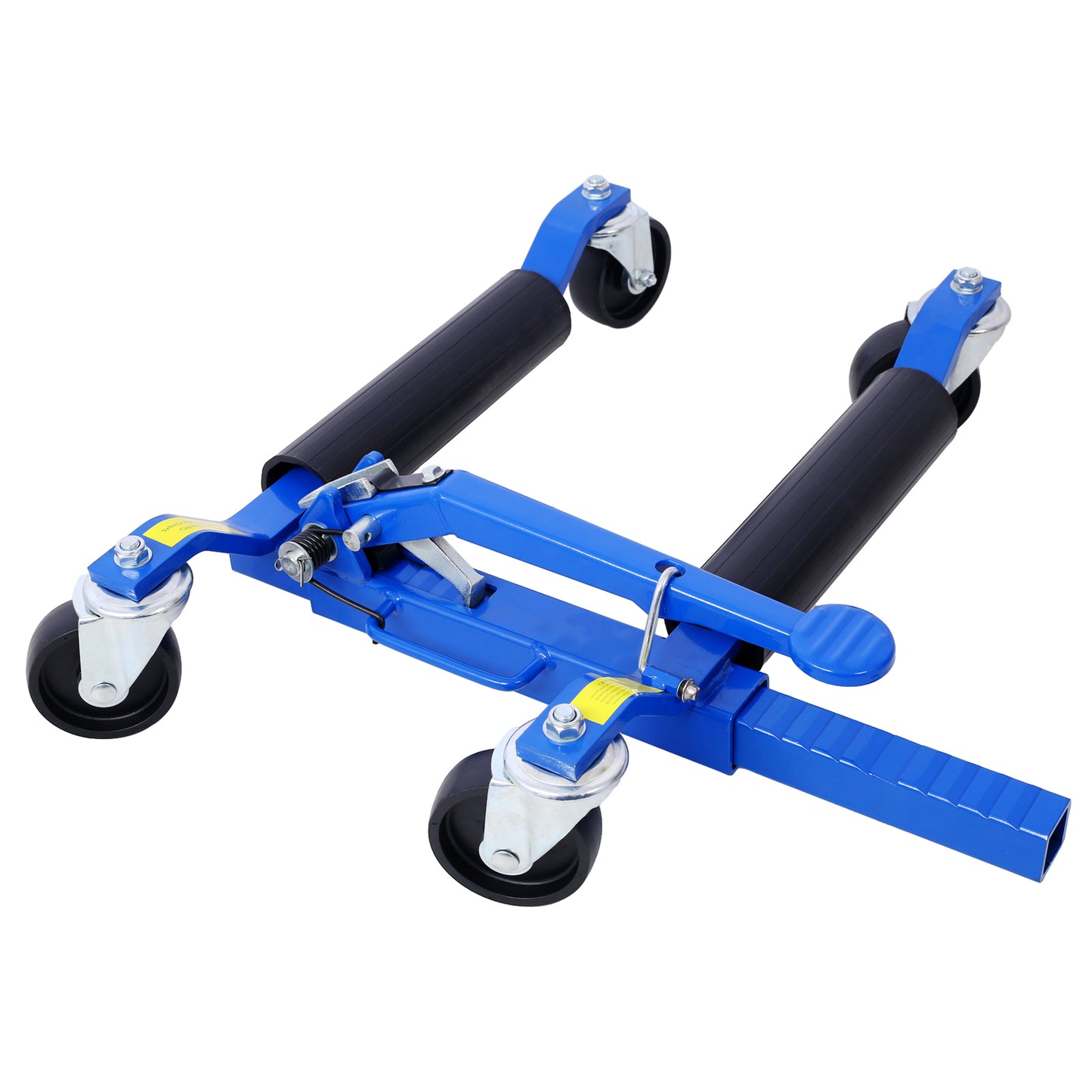 Set of (2) Wheel Dolly Car Skates Vehicle Positioning Hydraulic Tire Jack Ratcheting Foot Pedal Lift Hydraulic Car Wheel Dolly, 1,250lbs blue