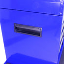 Detachable 5 Drawer Tool Chest with Bottom Cabinet and One Adjustable Shelf--Blue
