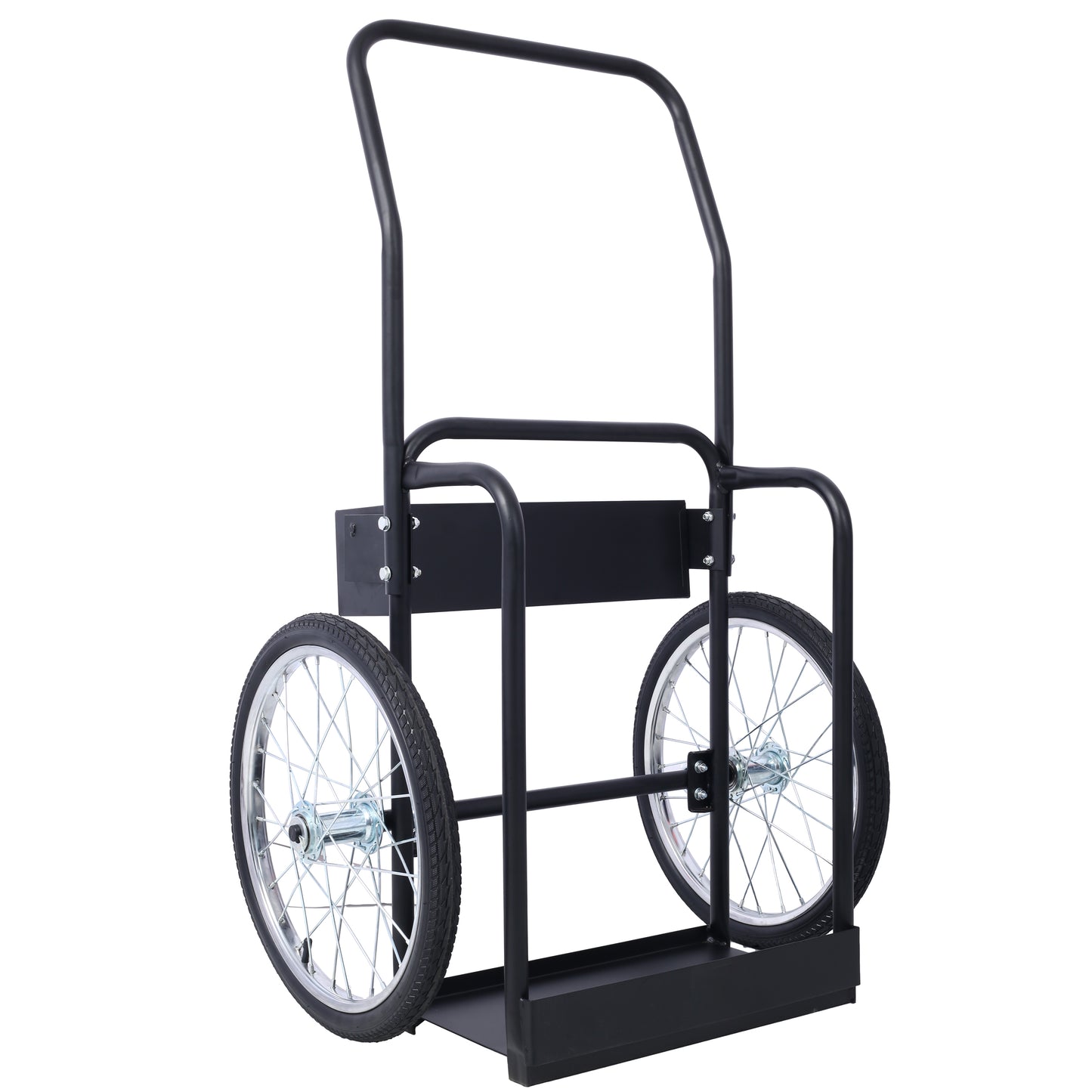 Large Dual Oxygen Tank Cart Dolly Double Cylinder Cart, 20" pneumatic Wheels Includes two fastening belts ,black