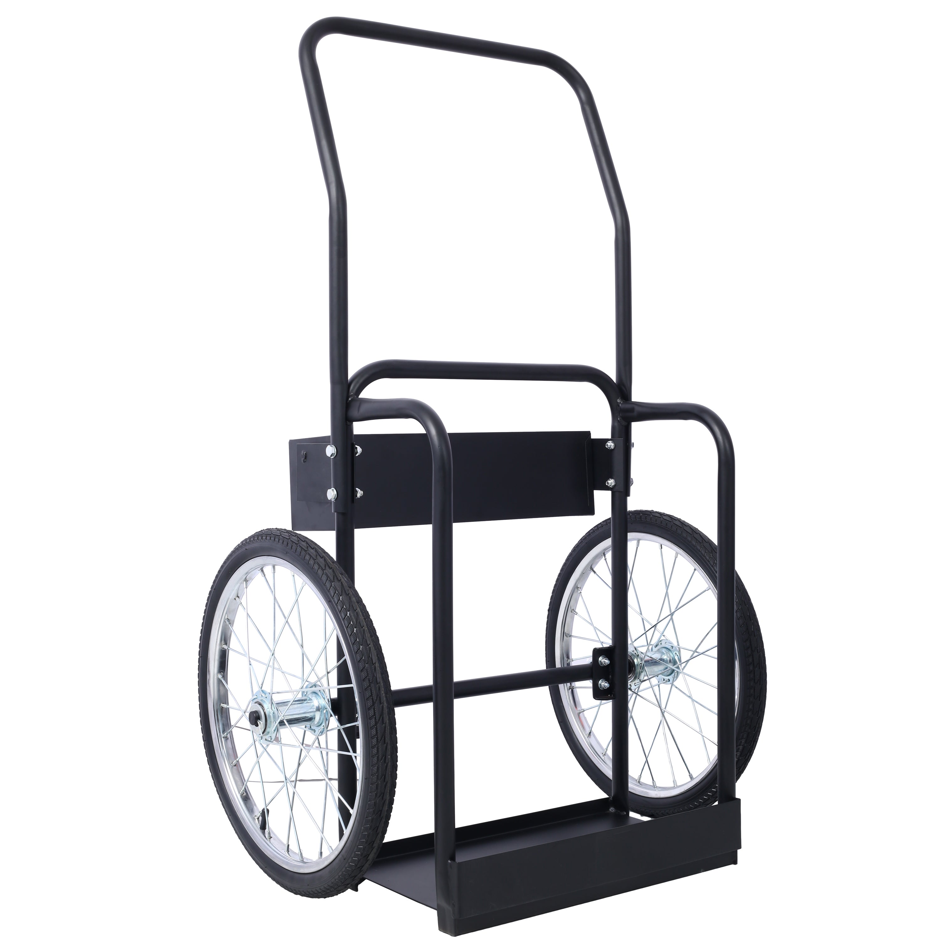 Large Dual Oxygen Tank Cart Dolly Double Cylinder Cart, 20" pneumatic Wheels Includes two fastening belts ,black