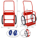 Large Dual Oxygen Tank Cart Dolly Double Cylinder Cart, 20"  pneumatic Wheels Includes two fastening belts