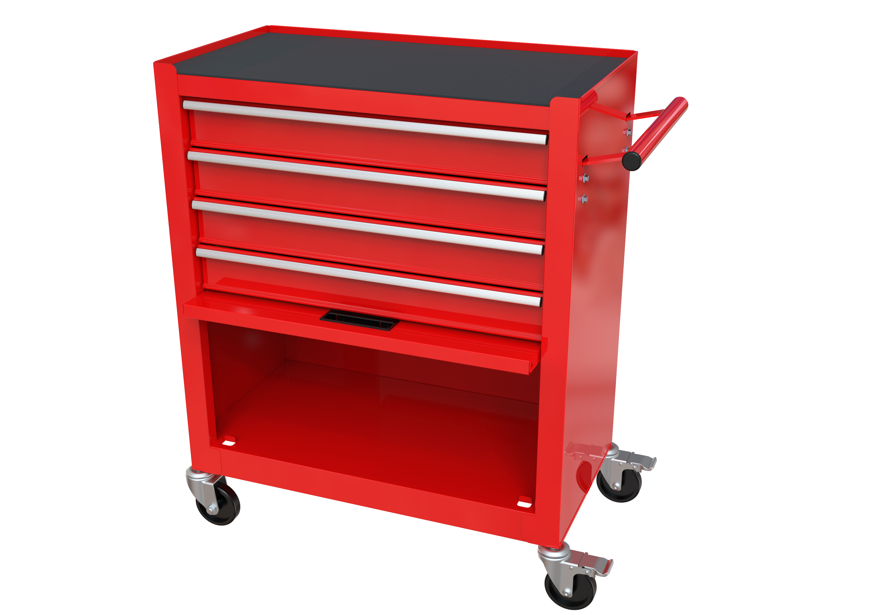 4 Drawers Tool Cabinet with Tool Sets-RED