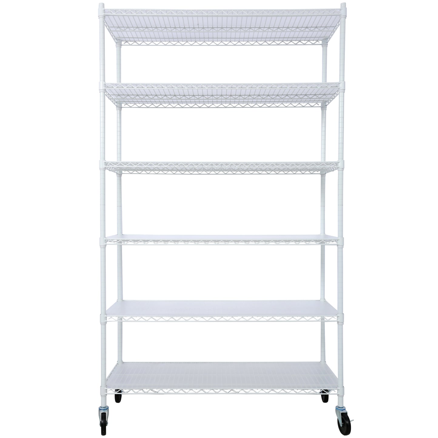 6 Tier 6000lbs Capacity NSF Metal Shelf Wire Shelving Unit, Heavy Duty Adjustable Storage Rack with Wheels & Shelf Liners