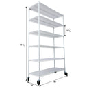 6 Tier 6000lbs Capacity NSF Metal Shelf Wire Shelving Unit, Heavy Duty Adjustable Storage Rack with Wheels & Shelf Liners