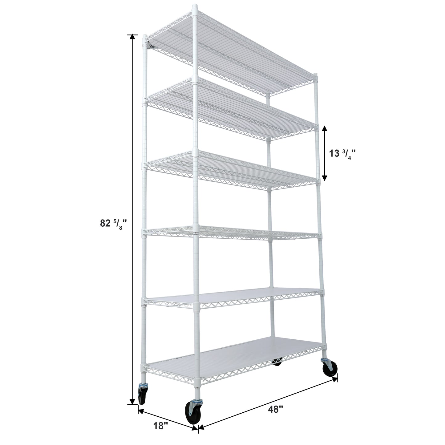 6 Tier 6000lbs Capacity NSF Metal Shelf Wire Shelving Unit, Heavy Duty Adjustable Storage Rack with Wheels & Shelf Liners