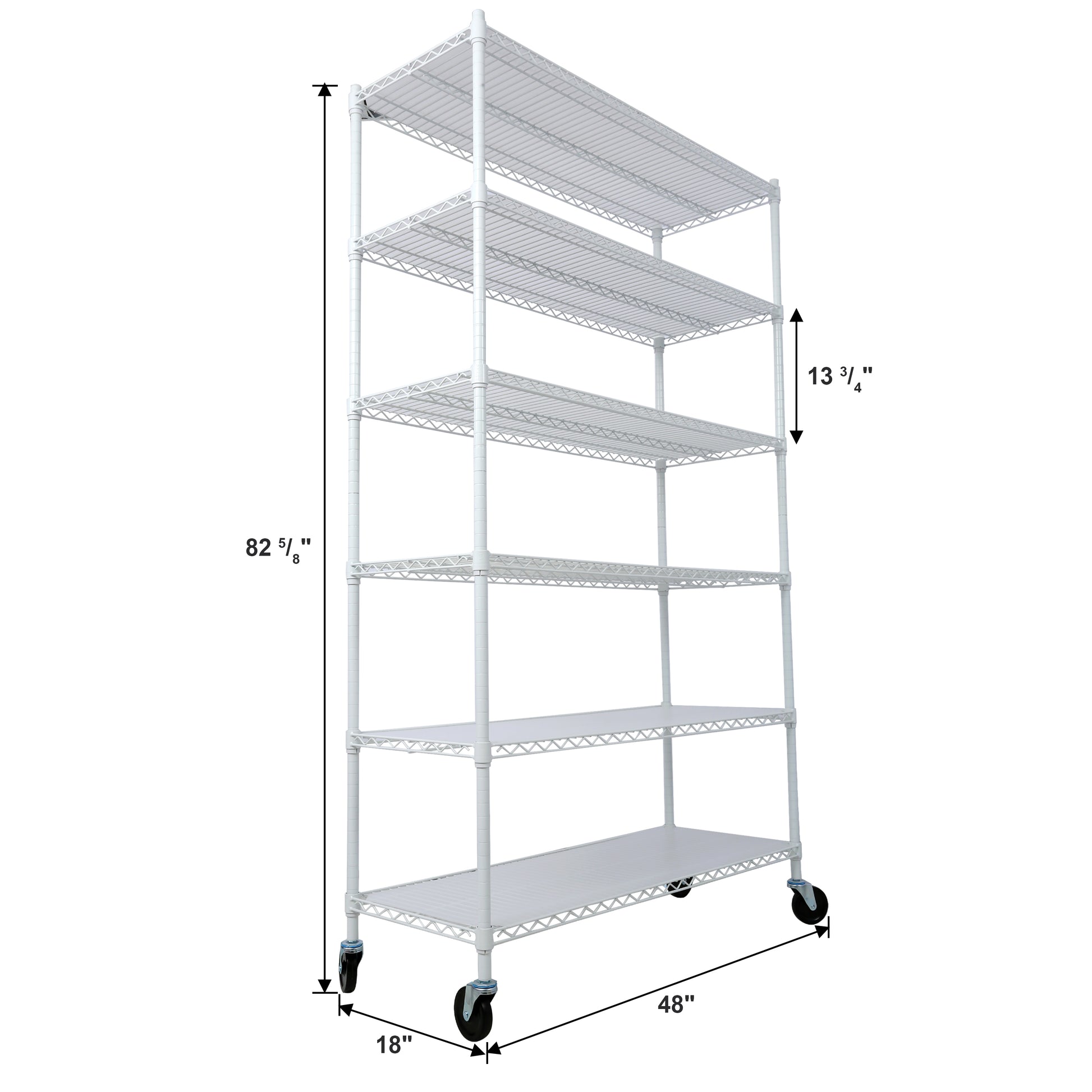 6 Tier 6000lbs Capacity NSF Metal Shelf Wire Shelving Unit, Heavy Duty Adjustable Storage Rack with Wheels & Shelf Liners