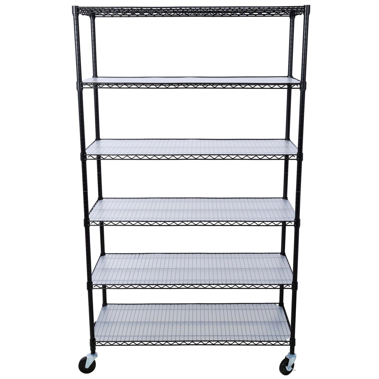 6 Tier 6000lbs Capacity NSF Metal Shelf Wire Shelving Unit, Heavy Duty Adjustable Storage Rack with Wheels & Shelf Liners