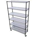 6 Tier 6000lbs Capacity NSF Metal Shelf Wire Shelving Unit, Heavy Duty Adjustable Storage Rack with Wheels & Shelf Liners