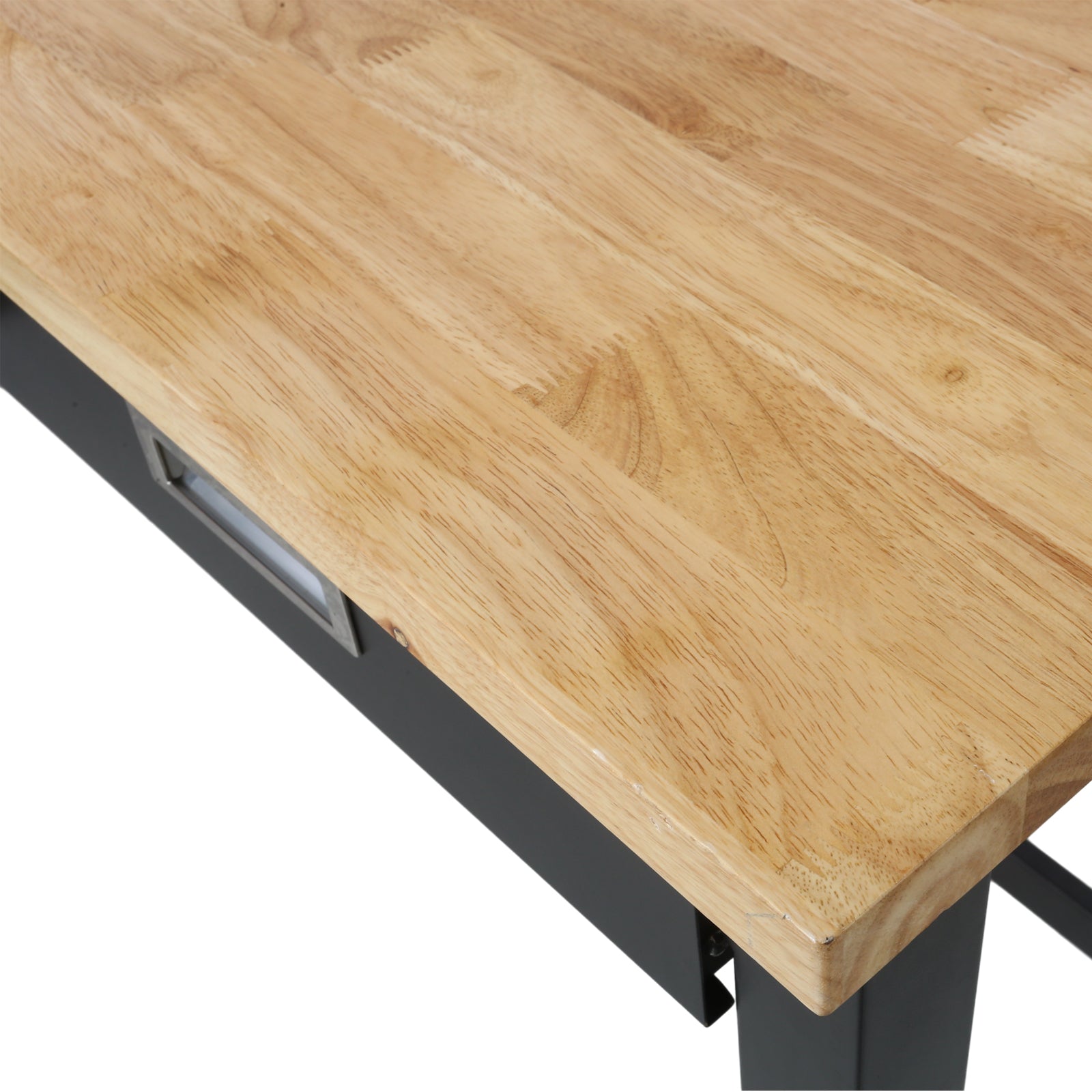 60in Work Bench, Workbench with Drawer Storage, Heavy Duty Bamboo Wood Work Table with Wheels for Garage Home Office