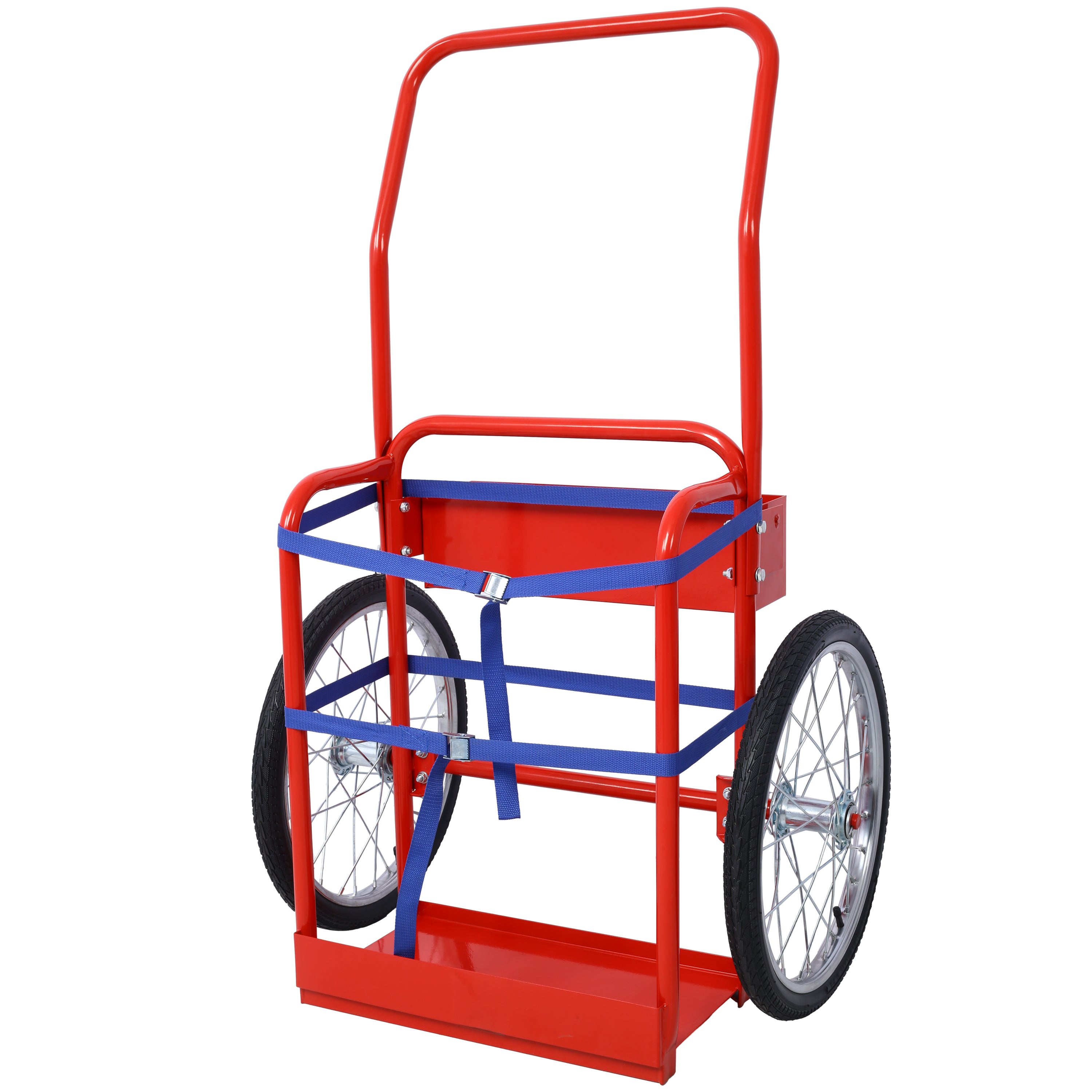 Large Dual Oxygen Tank Cart Dolly Double Cylinder Cart, 20"  pneumatic Wheels Includes two fastening belts
