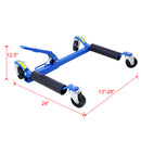 Set of (2) Wheel Dolly Car Skates Vehicle Positioning Hydraulic Tire Jack Ratcheting Foot Pedal Lift Hydraulic Car Wheel Dolly, 1,250lbs blue