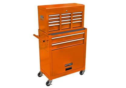 High Capacity Rolling Tool Chest with Wheels and Drawers, 8-Drawer Tool Storage Cabinet--ORANGE