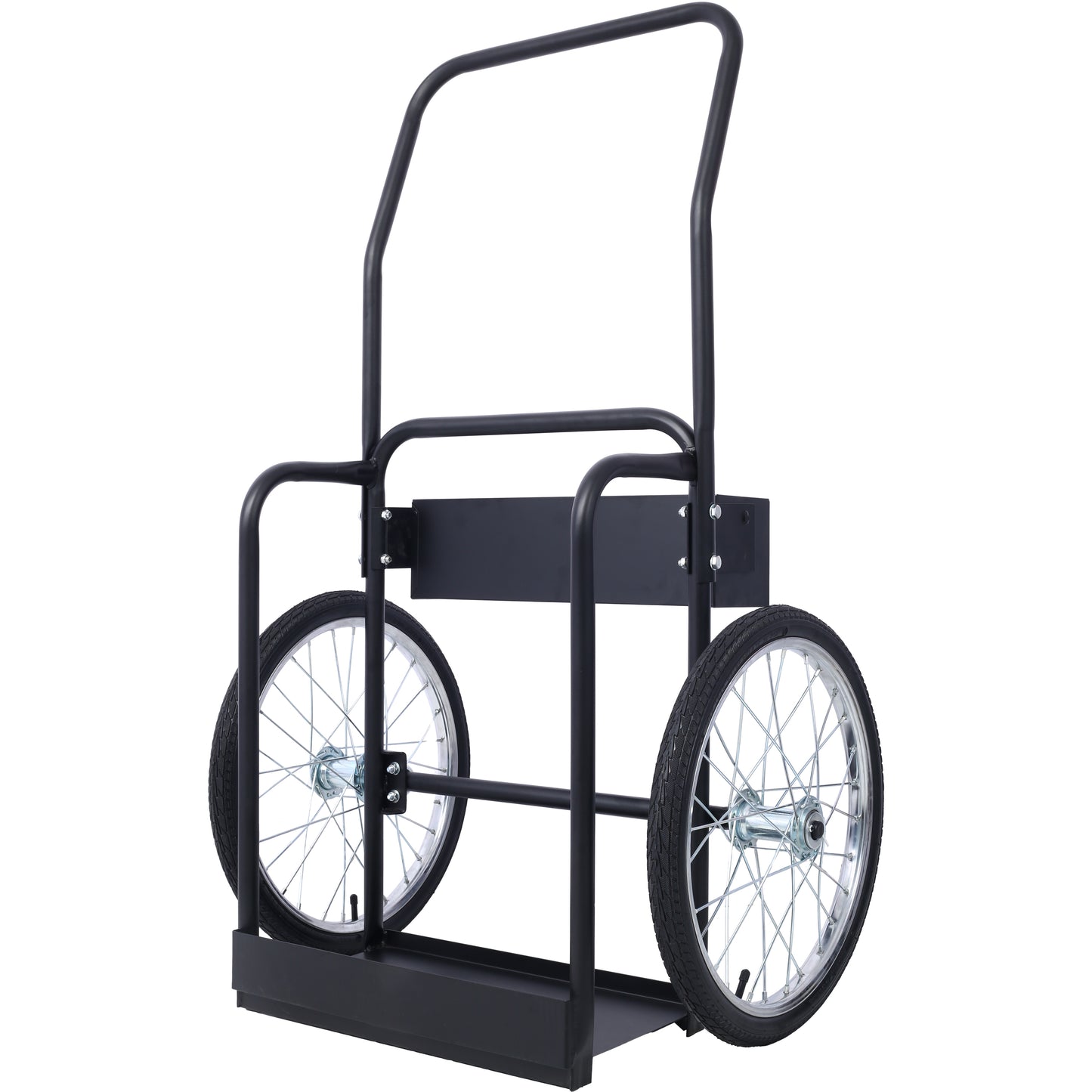 Large Dual Oxygen Tank Cart Dolly Double Cylinder Cart, 20" pneumatic Wheels Includes two fastening belts ,black