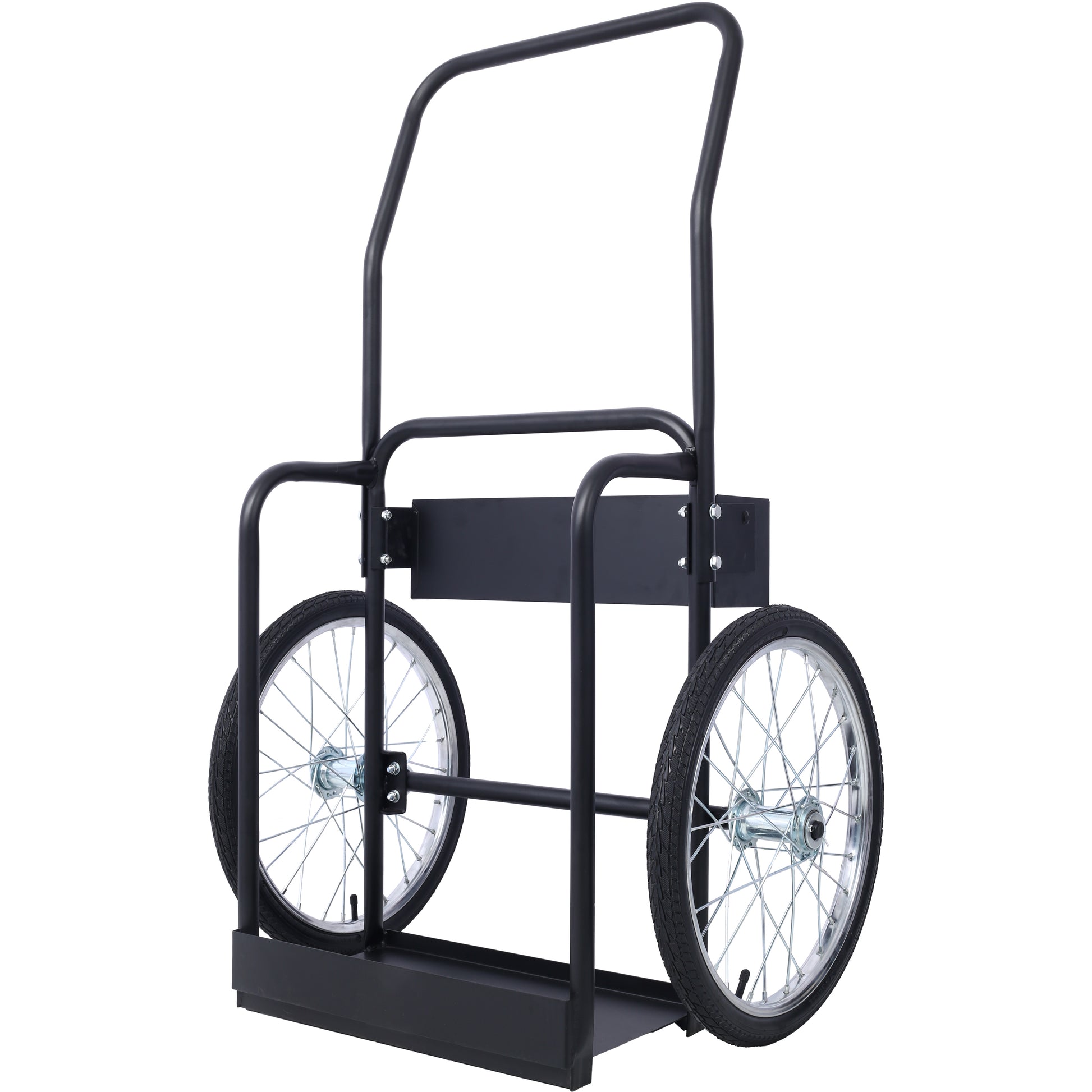 Large Dual Oxygen Tank Cart Dolly Double Cylinder Cart, 20" pneumatic Wheels Includes two fastening belts ,black