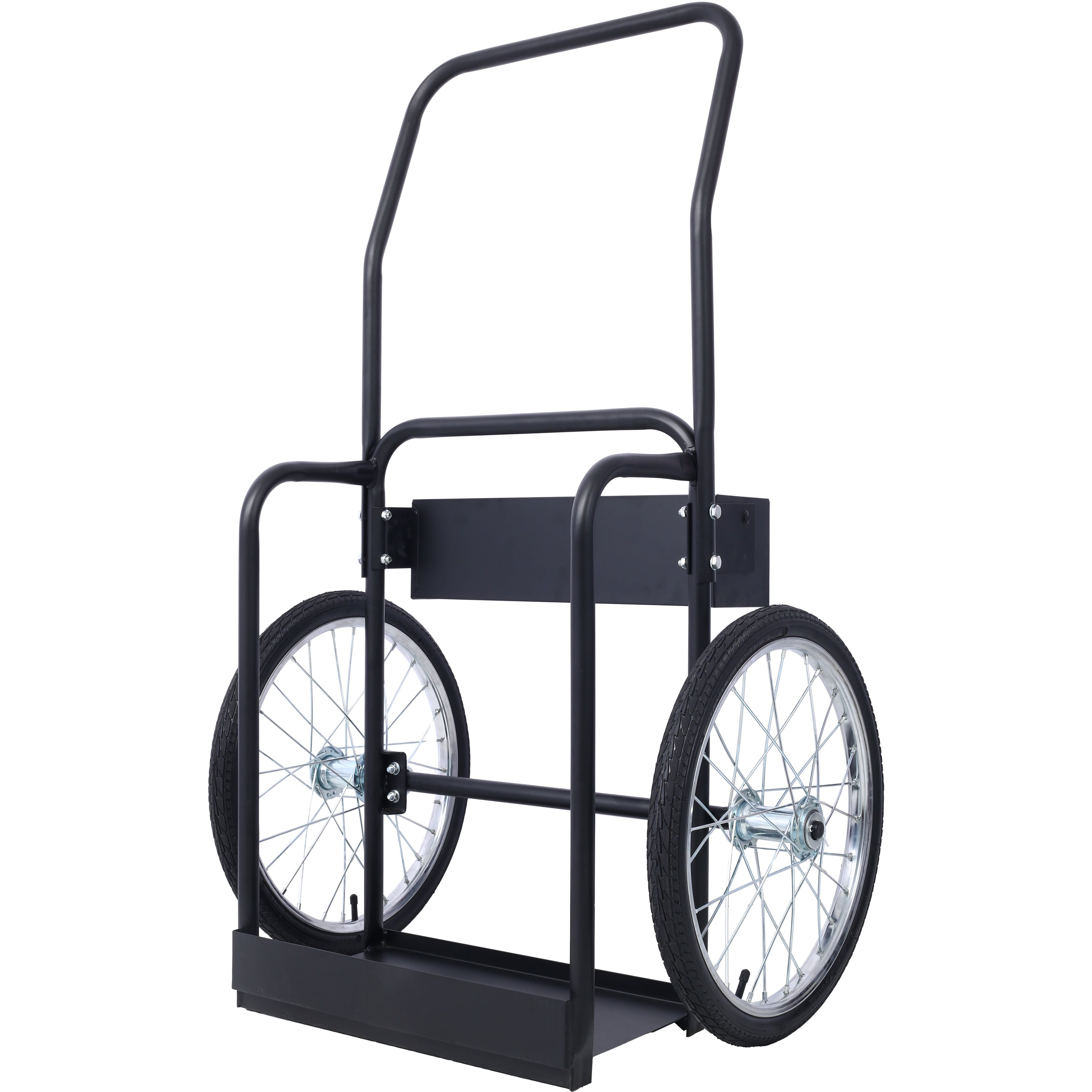 Large Dual Oxygen Tank Cart Dolly Double Cylinder Cart, 20" pneumatic Wheels Includes two fastening belts ,black