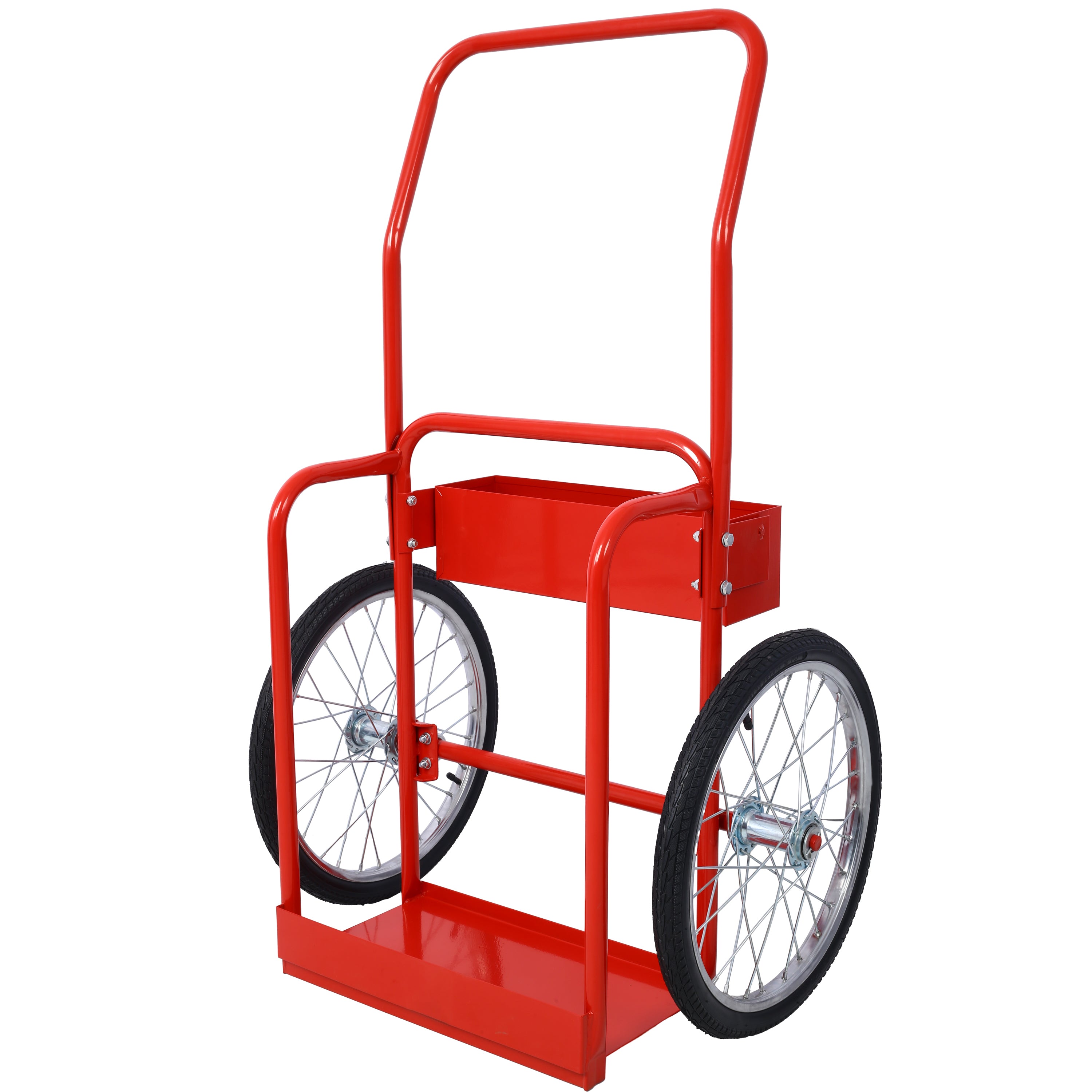 Large Dual Oxygen Tank Cart Dolly Double Cylinder Cart, 20"  pneumatic Wheels Includes two fastening belts