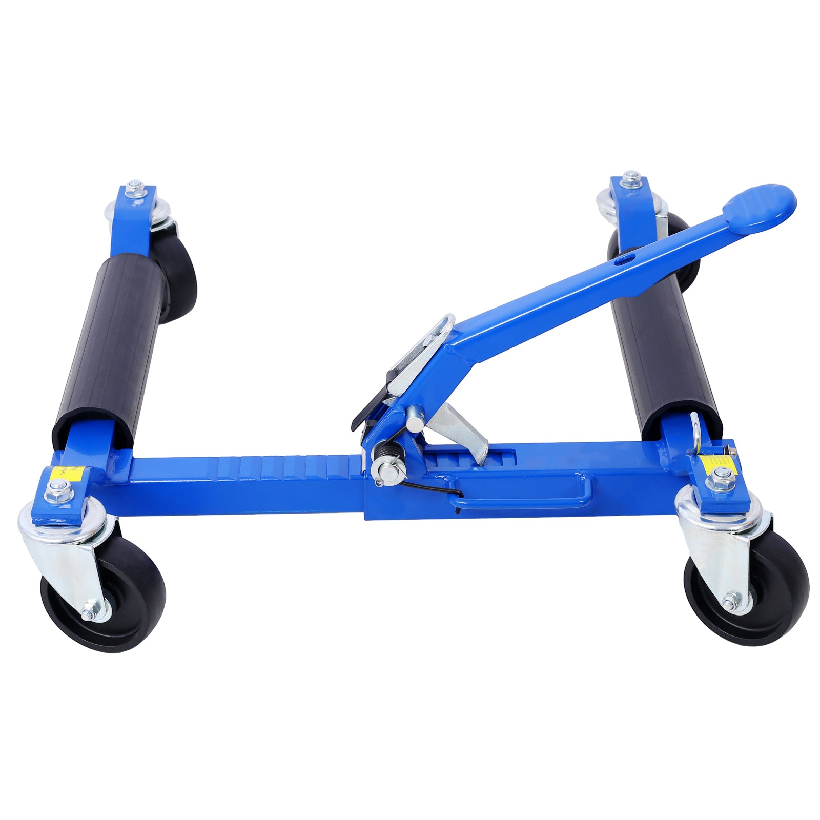 Set of (2) Wheel Dolly Car Skates Vehicle Positioning Hydraulic Tire Jack Ratcheting Foot Pedal Lift Hydraulic Car Wheel Dolly, 1,250lbs blue