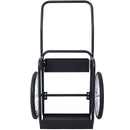 Large Dual Oxygen Tank Cart Dolly Double Cylinder Cart, 20" pneumatic Wheels Includes two fastening belts ,black