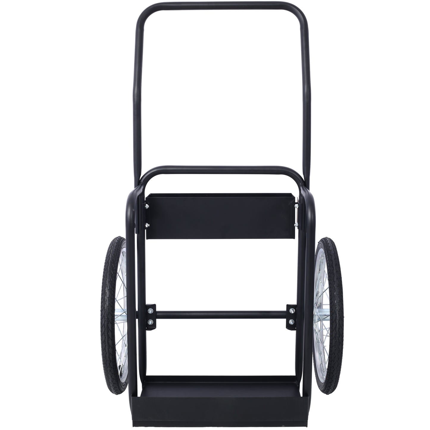 Large Dual Oxygen Tank Cart Dolly Double Cylinder Cart, 20" pneumatic Wheels Includes two fastening belts ,black