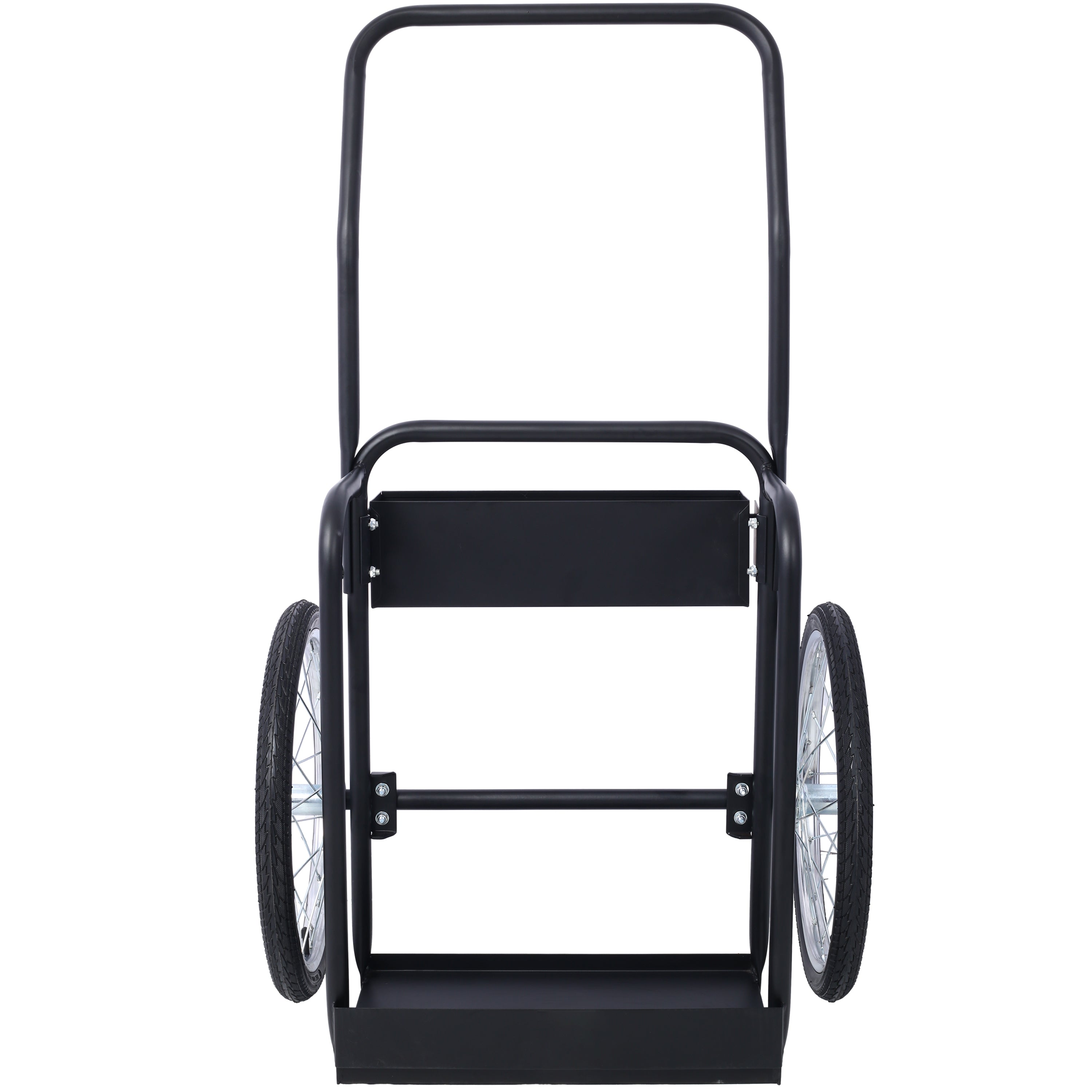 Large Dual Oxygen Tank Cart Dolly Double Cylinder Cart, 20" pneumatic Wheels Includes two fastening belts ,black
