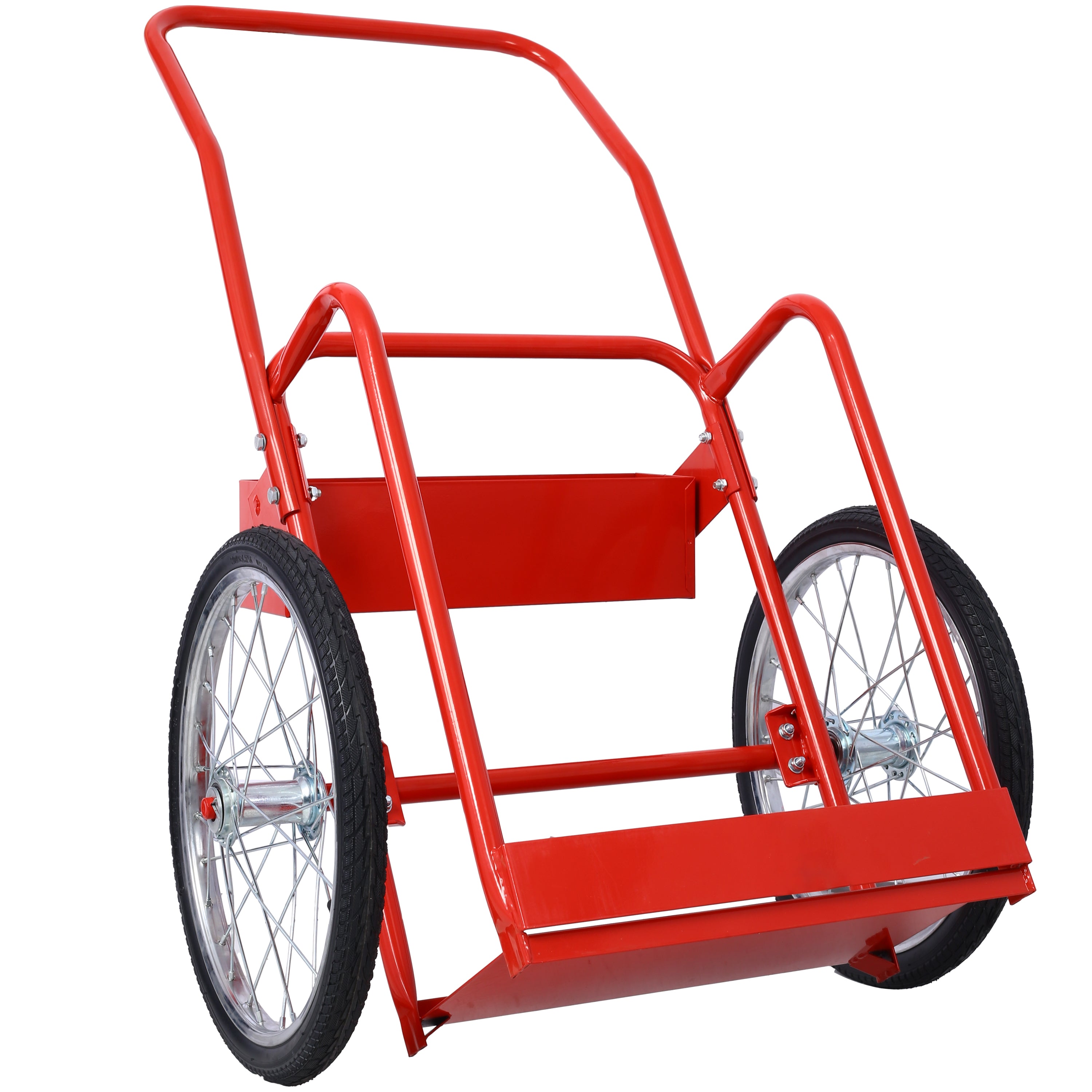 Large Dual Oxygen Tank Cart Dolly Double Cylinder Cart, 20"  pneumatic Wheels Includes two fastening belts